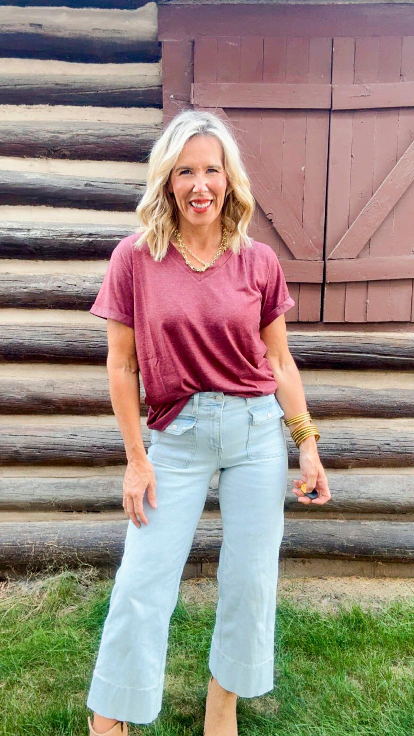 The Lynne Ultra Soft Heathered Vneck T-Shirt | SALTY WAVE *PREORDER - START SHIP DATE: OCT 28TH