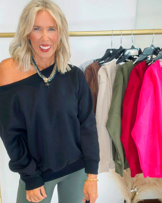 The Robyn Fleece Boat Neck Sweatshirts | Zenana (7 COLORS) *DEAL*
