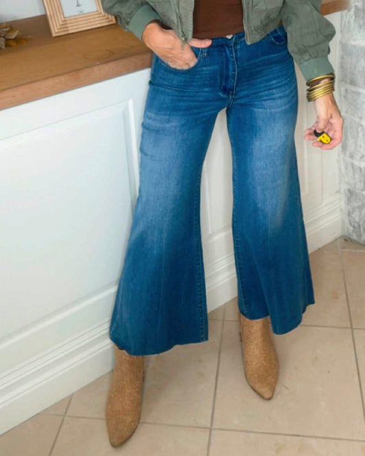 The Stella Wide Leg Crop Denim Jean