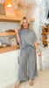 Everyday Luxe Cowl Neck Lounge Set - Grey