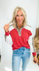 Burgundy Leopard Contrast Lace Detail Top