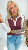 Vintage Burgundy Thermal Knit Button Front Henley Top