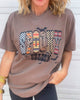 Patchwork Spooky Season Espresso Garment Graphic T-shirt