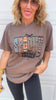 Patchwork Spooky Season Espresso Garment Graphic T-shirt