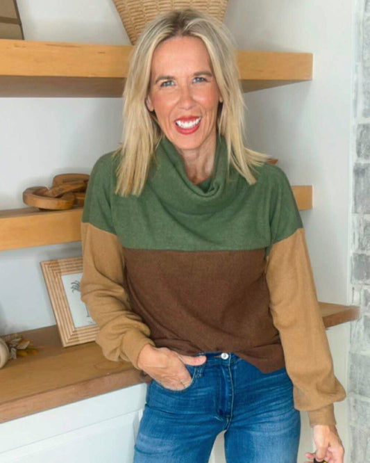 Olive Paulina Color Block Top