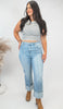 Basic Essential Cotton Stripe Tank Top w/ Self Bra