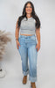 Basic Essential Cotton Stripe Tank Top w/ Self Bra