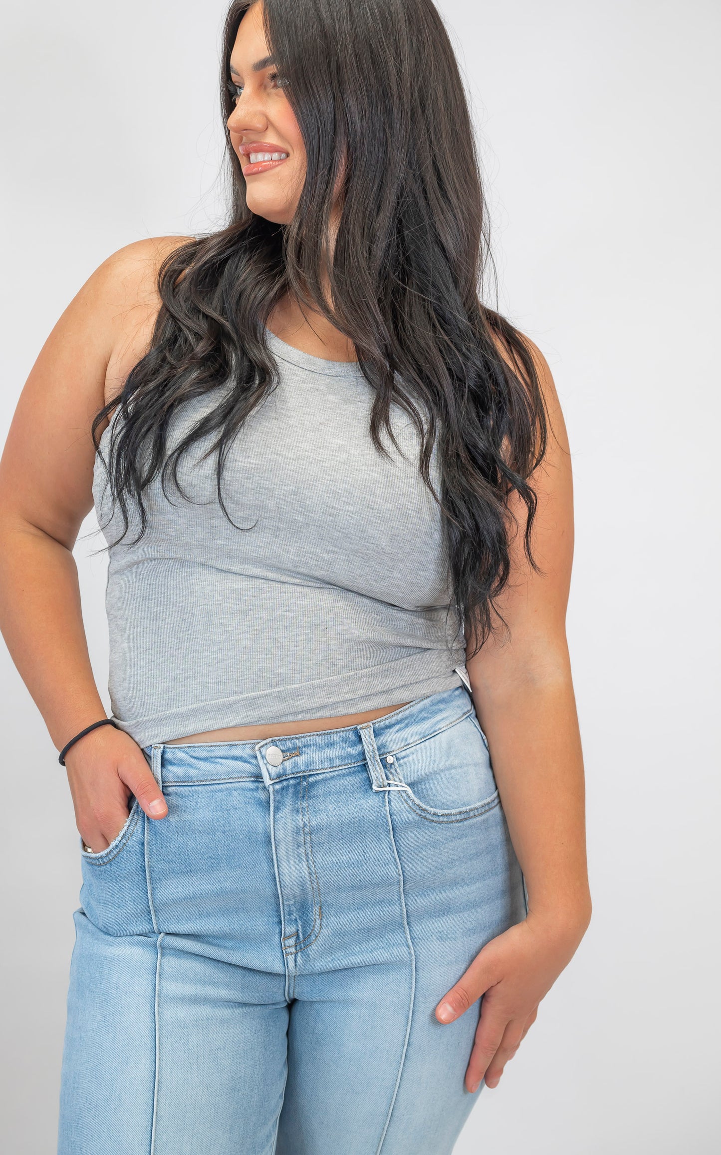 Athleisure Built-in Bra Rib Tank Top (7 COLORS)