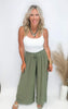 Smocked Waistband Wide Leg Pants