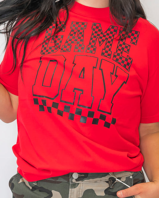 Red Game Day Garment Graphic T-shirt
