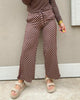 Brown Checkerboard Contrast Matching Pants