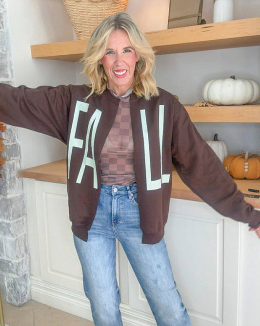FALL Dark Chocolate Custom Sweatshirt Cardigan *DEAL