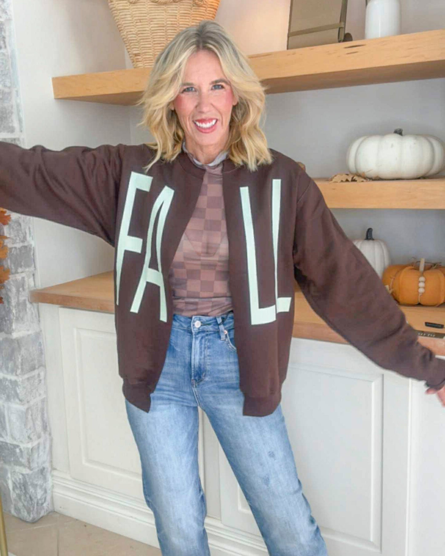 FALL Dark Chocolate Custom Sweatshirt Cardigan *DEAL