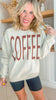 COFFEE Crew Neck Graphic Sweatshirt