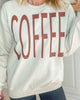 COFFEE Crew Neck Graphic Sweatshirt