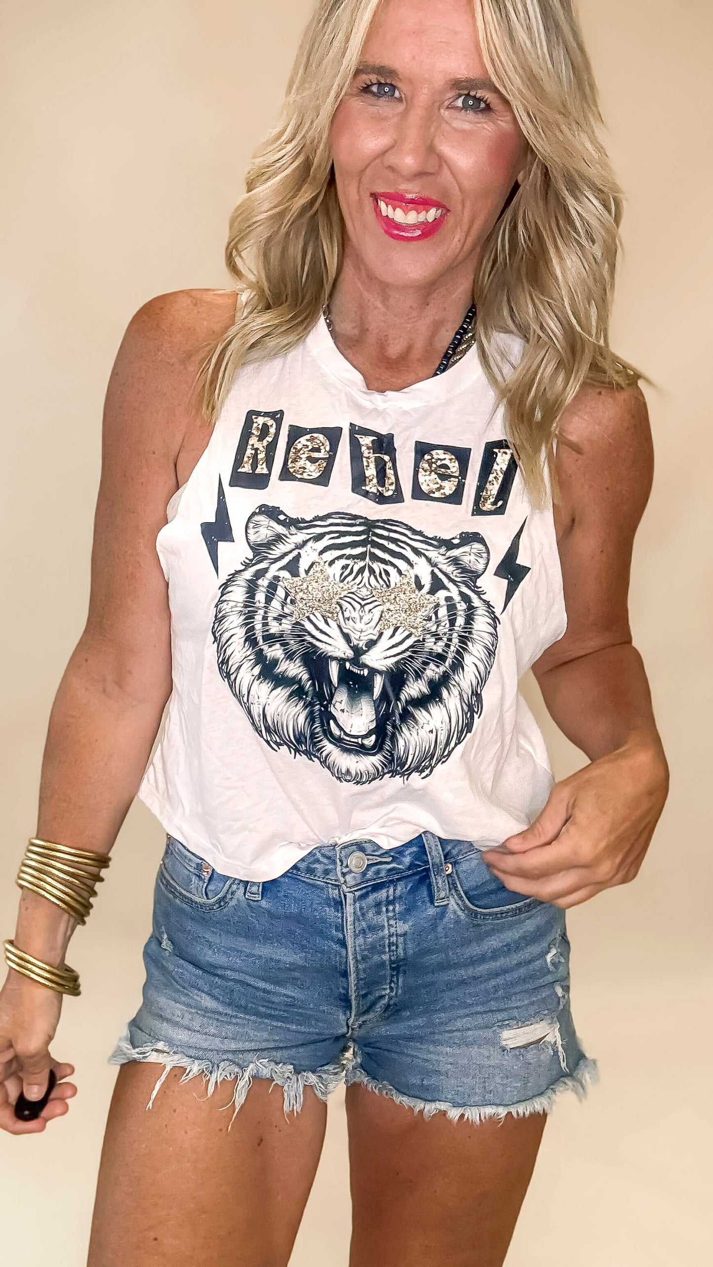 Rebel Tiger Yell Muscle Tank Top