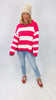 Stripe Sweater With Edge Accent Detail