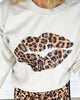 Cheetah Lips Sand Crewneck Graphic Sweatshirt *