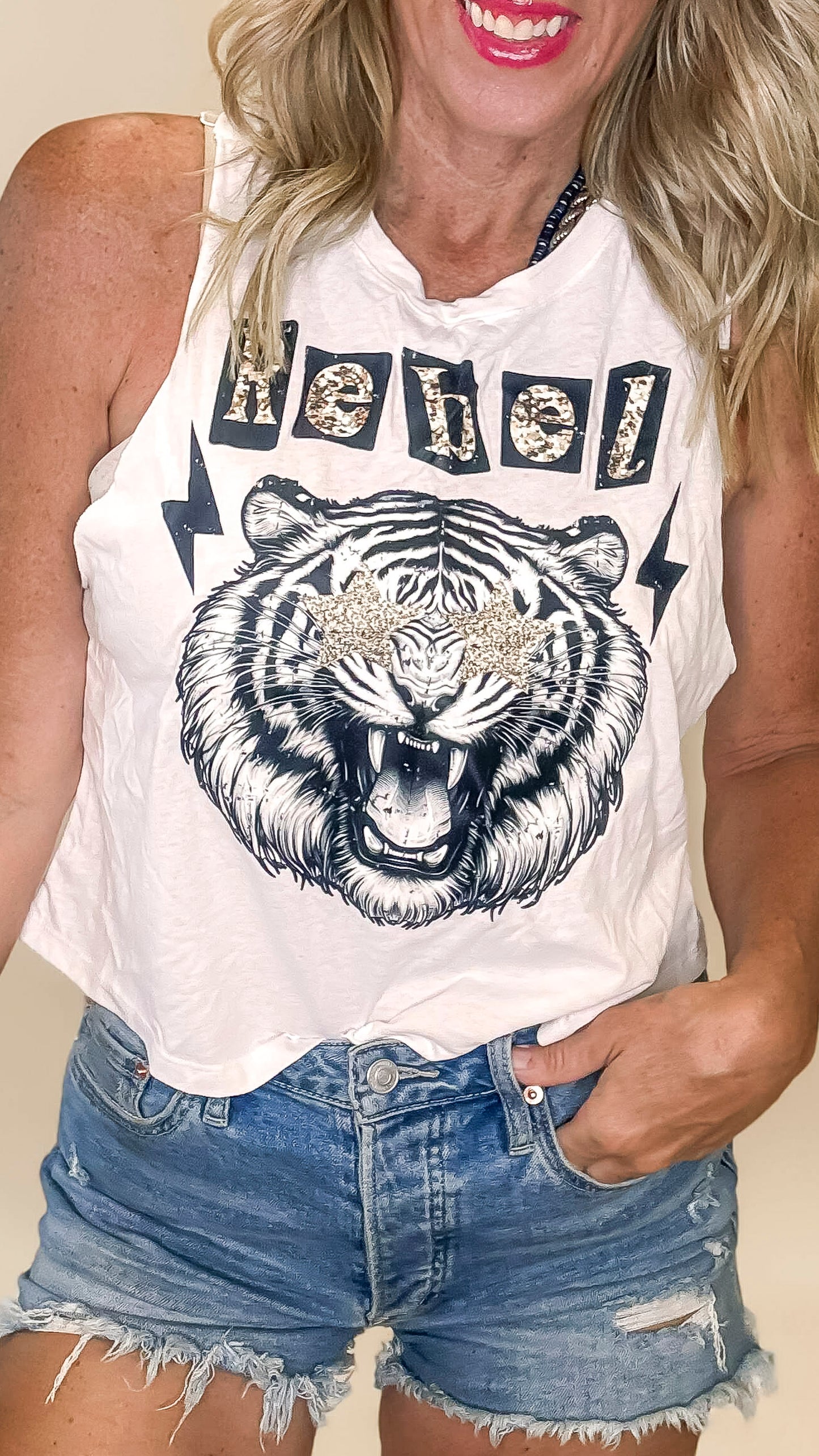 Rebel Tiger Yell Muscle Tank Top