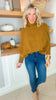 Camel Cowl Neck Sweater Poncho & Roll-up Sleeves