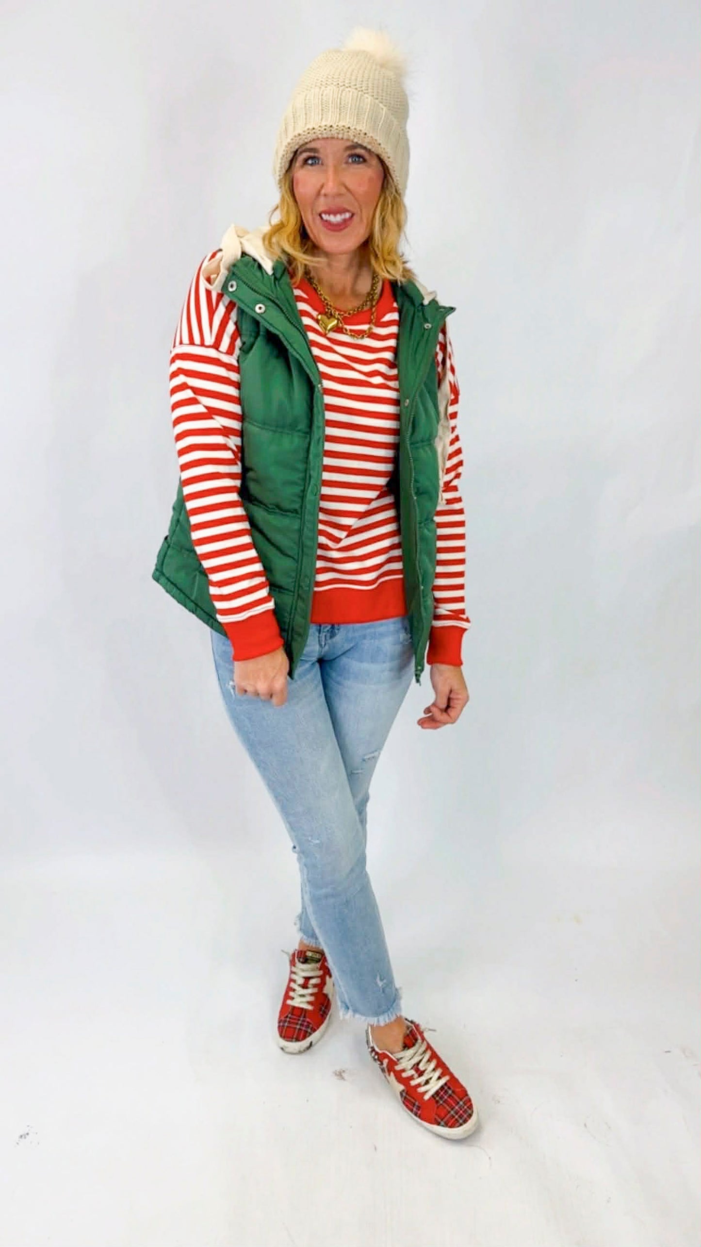 For the Love of Stripes Crew Sweatshirt