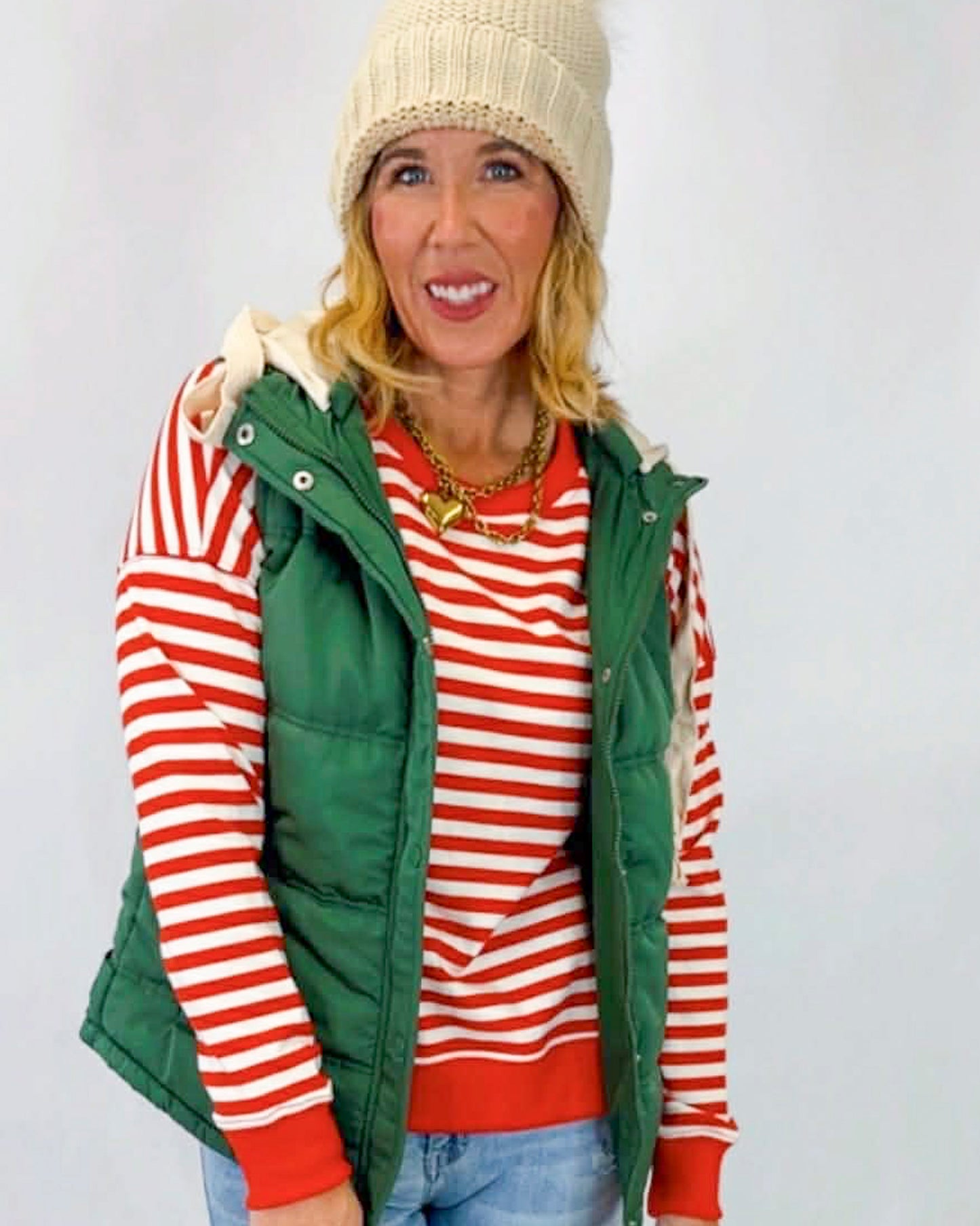 For the Love of Stripes Crew Sweatshirt