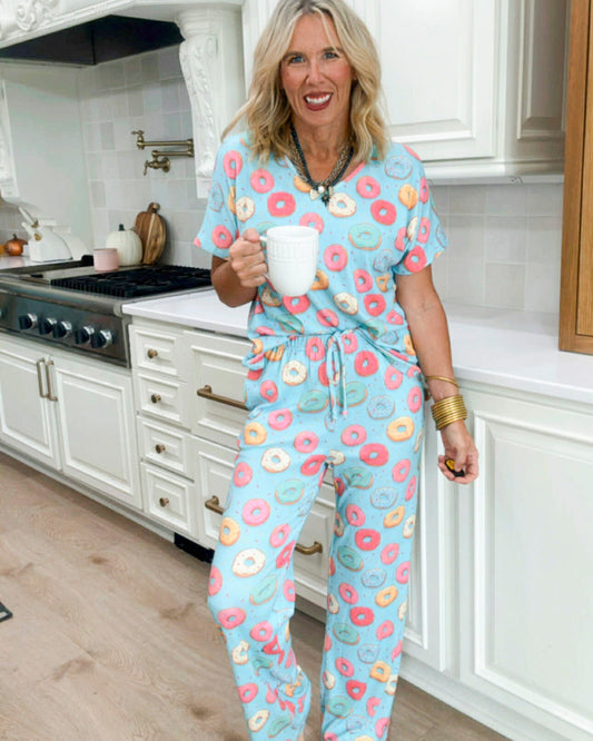 Donut Disturb 3-Piece Pajama Set | Salty Wave *START SHIP DATE: OCT 25TH **DEAL*