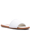 WOMENS WIDE TOE BAND SQUARE TOE SLIDES - White - Final Sale