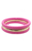 Hot Pink and Gold Set of 3 Wired Stretch Bracelets - Final Sale