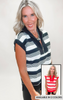 Half Zip Textured Top with Johnny Collar | UMGEE