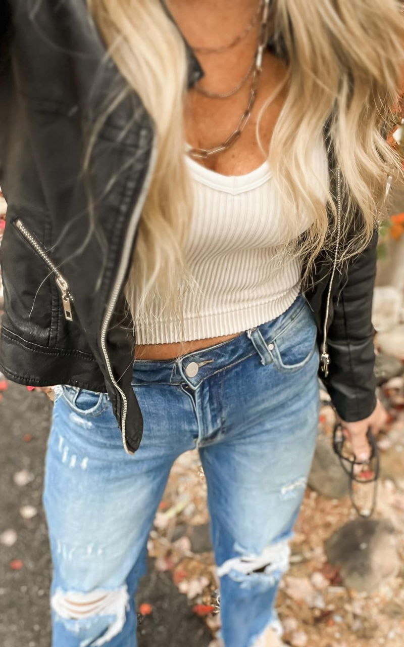 Reversible Vintage Wash Cropped Tank Top