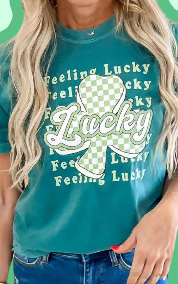 Feeling Lucky Garment Dyed Graphic T-shirt