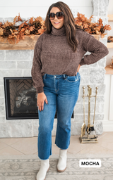 MOCHA Chenille Turtleneck Sweater