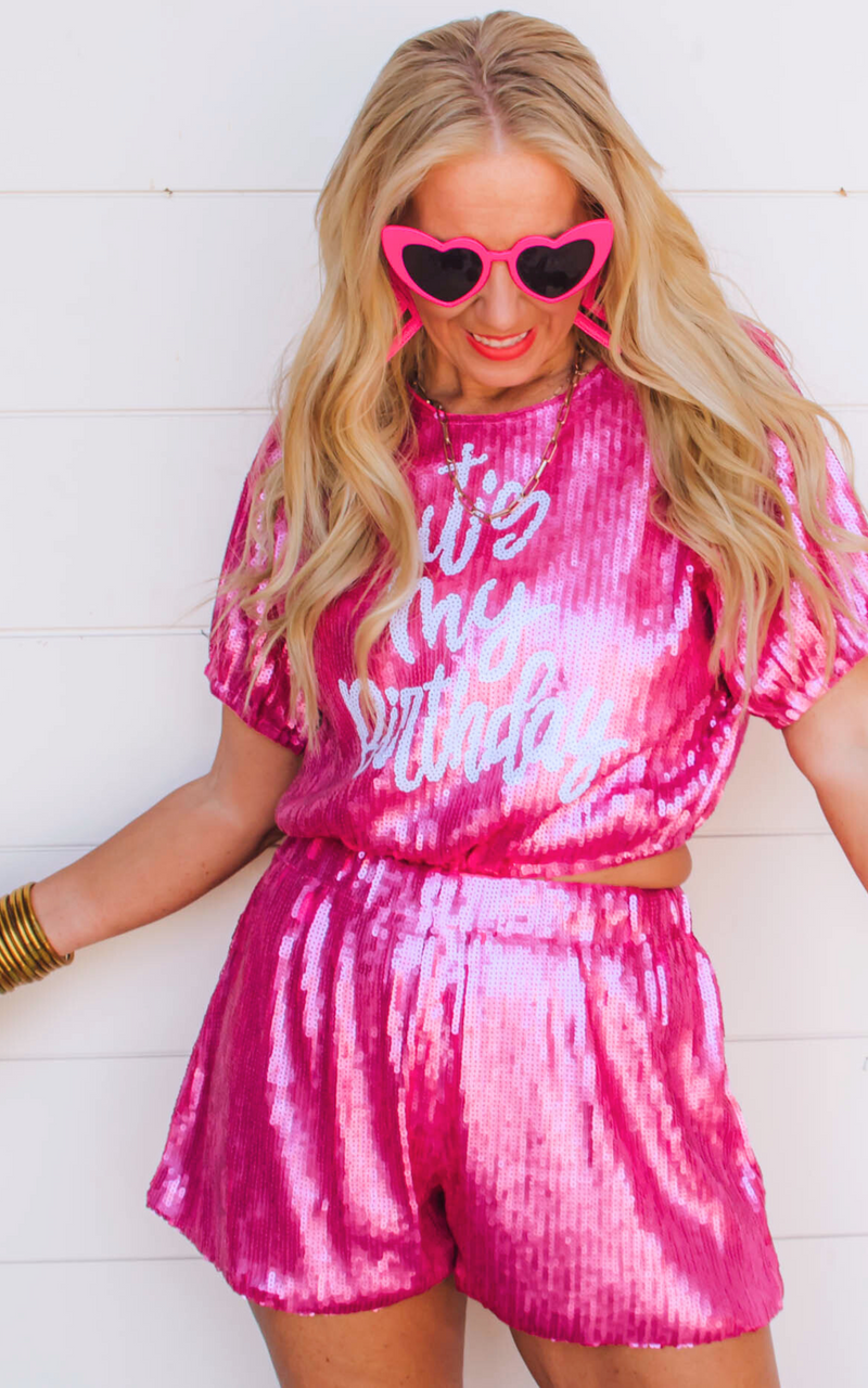 Hot Pink Sequin Shorts | FINAL SALE