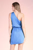 One Shoulder Wrap Mini Dress - Clean Blue - Final Sale