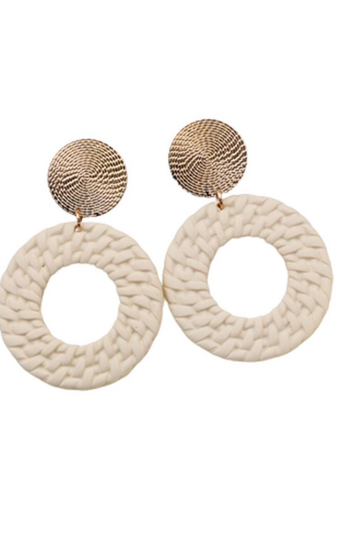 Feeling Fancy Gold Coin Metal Round Earring - Final Sale