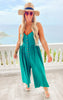 Jade Button Down Crepe Jumpsuit - Final Sale