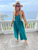 BUTTON DOWN RAYON CREPE JUMPSUIT - Virgin Island Launch