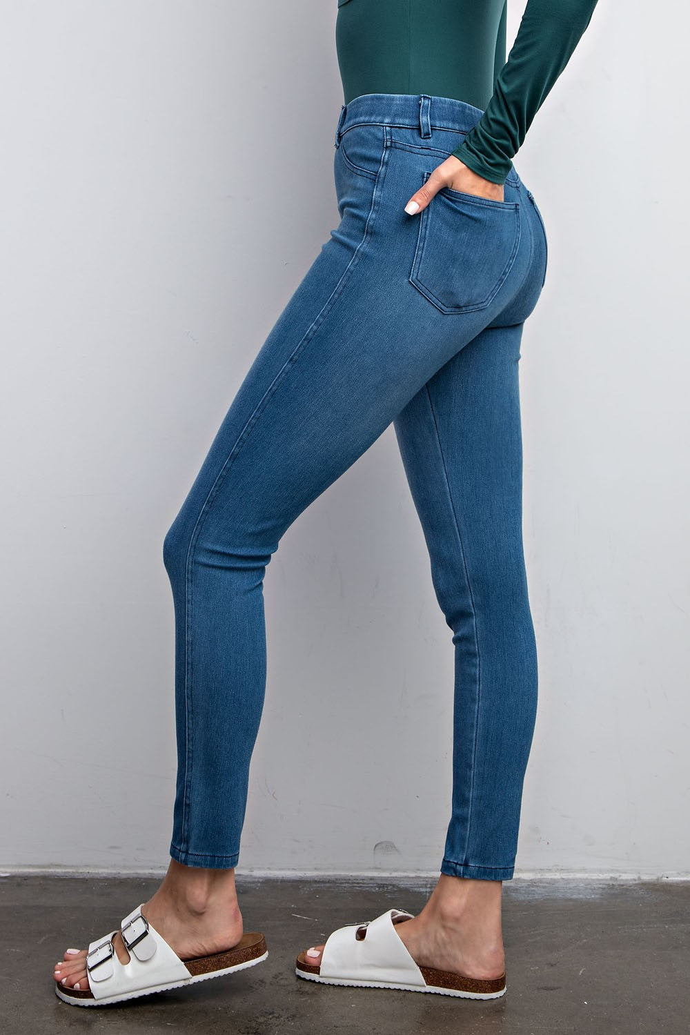 Denim Cotton Stretch Jeggings | Rae Mode - Final Sale