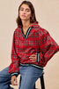 Christmas Plaid V Neck Collared Top | BIBI *LA LIVE PREORDER