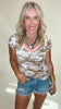 Camo V-neck Short Sleeve T-shirts