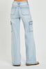 High Rise Wide Cargo Denim Jeans - Risen - Final Sale