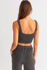 Charcoal Knit Crop Tank Top - Final Sale