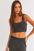 Charcoal Knit Crop Tank Top