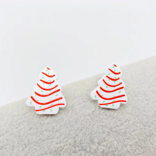 Acrylic Christmas Tree Earrings - Final Sale