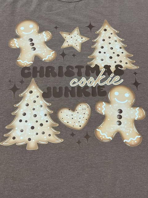 Christmas Cookie Junkie Garment Graphic T-shirt | Comfort Colors - DEAL