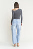 Super High Rise Barrel-leg With Cropped Cargo Denim Jeans | MICA *PREORDER