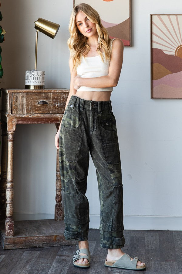 Washed Camoflage Corduroy Pants *PREORDER