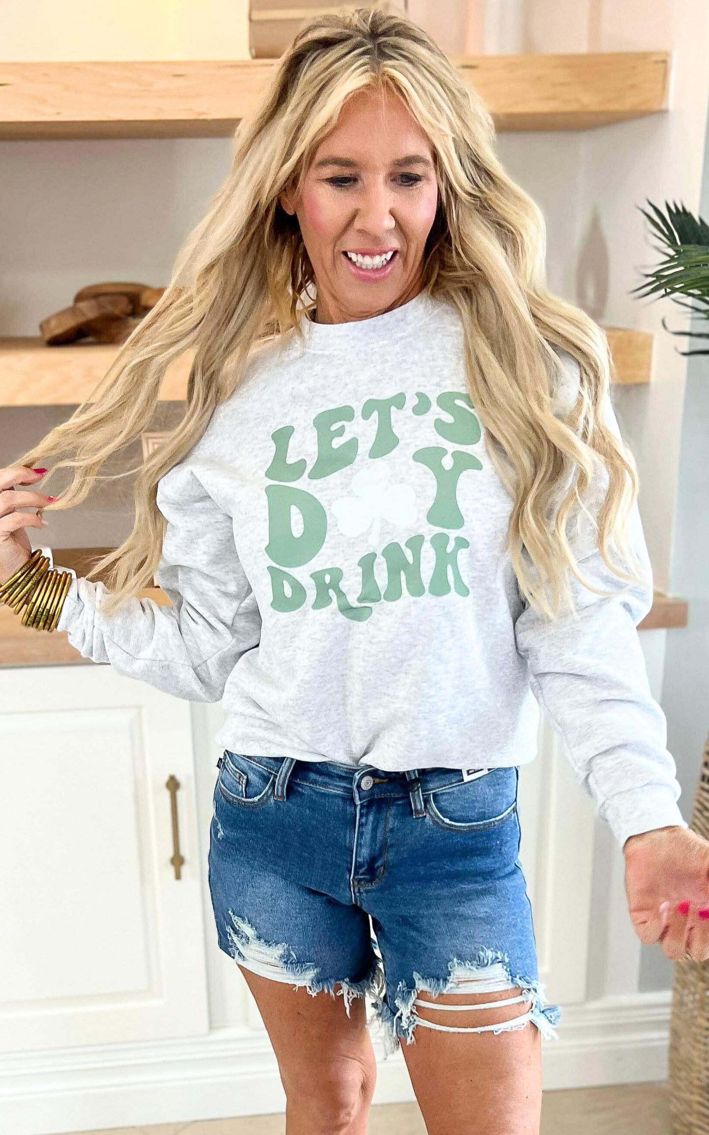 Let's Day 🍀 Drink Graphic Crewneck Sweatshirt | Unisex