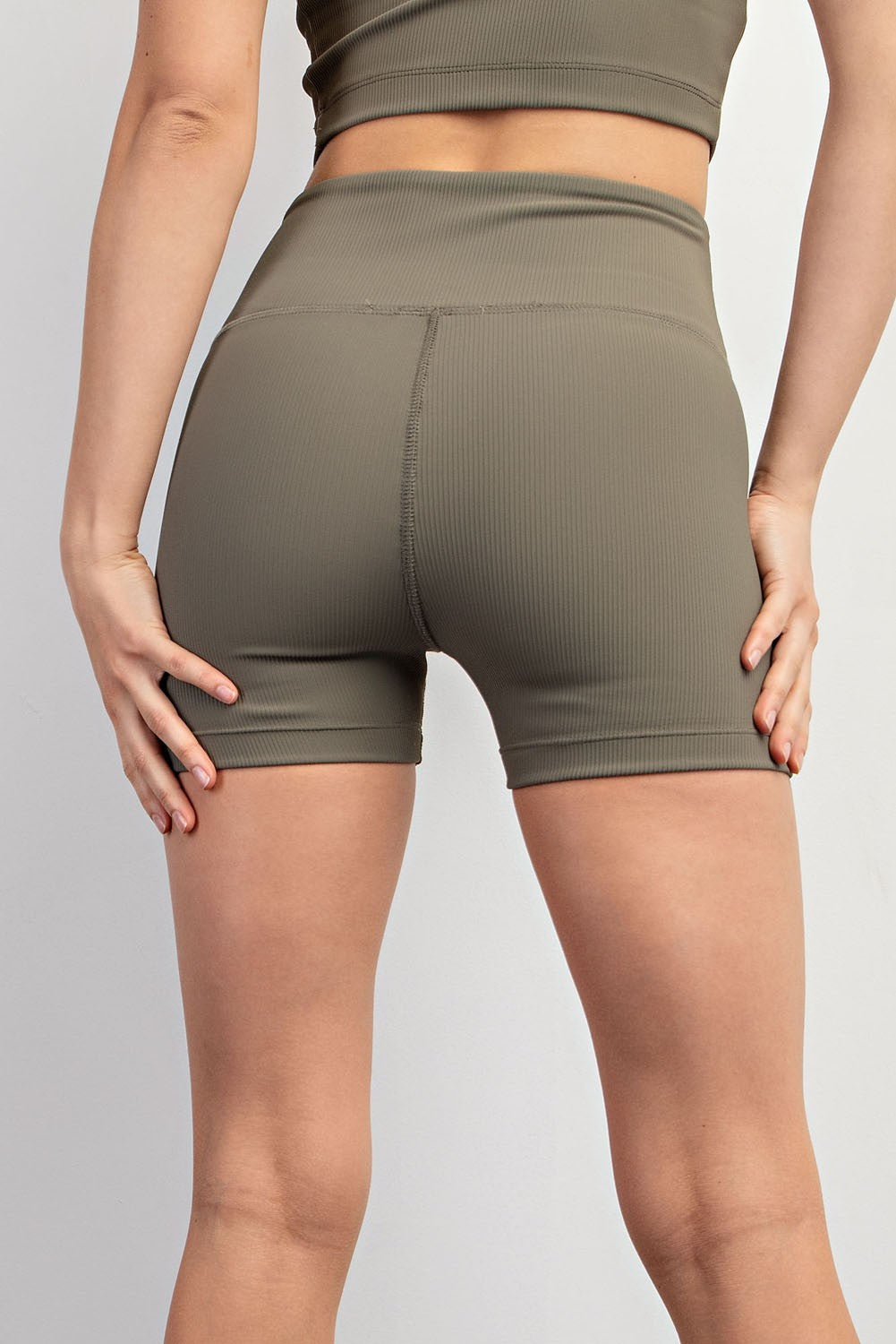 *CURVY GIRL* Nylon Rib Biker Short w/ Side Pocket - Final Sale